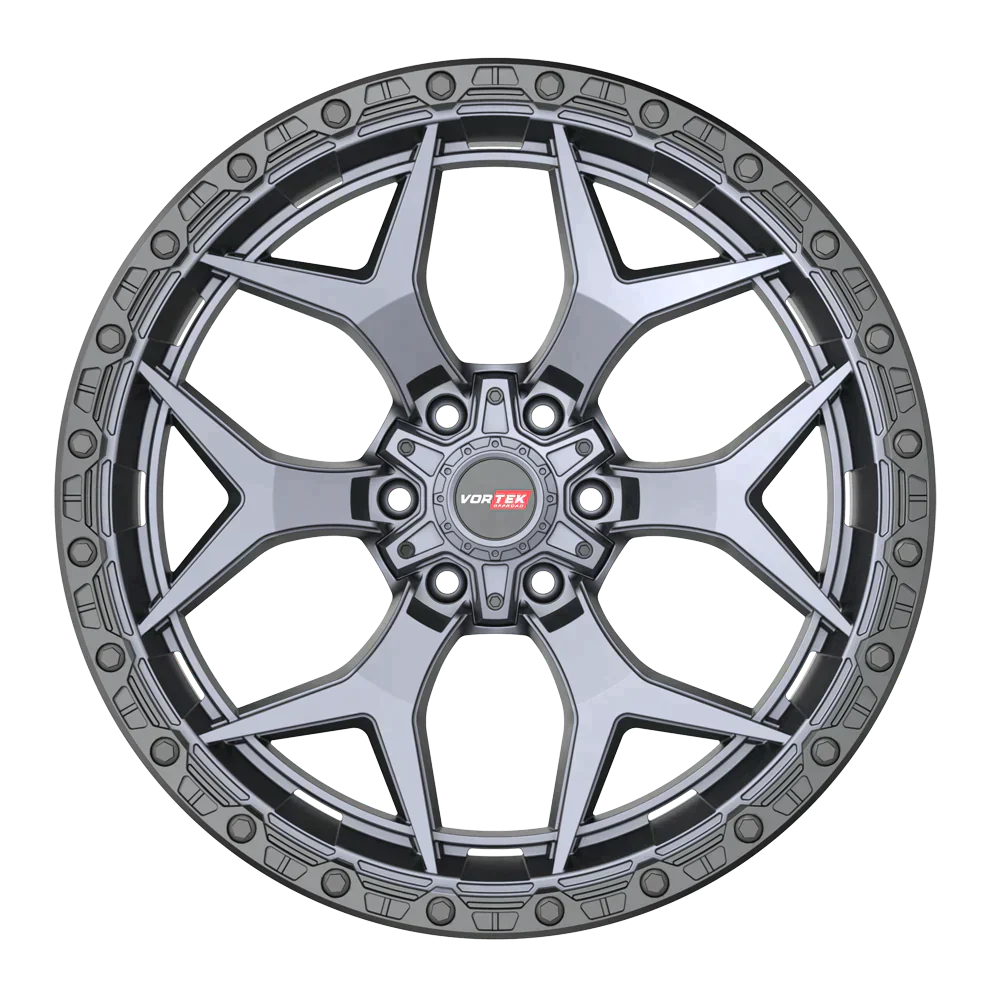 20×9.5 VORTEK WHEELS VRT-603  MATTE TITANIUM BLACK BEAD RING