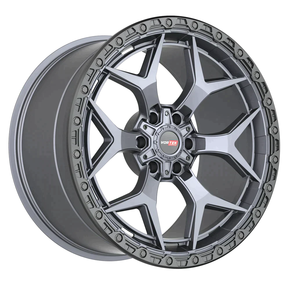 20×9.5 VORTEK WHEELS VRT-603  MATTE TITANIUM BLACK BEAD RING