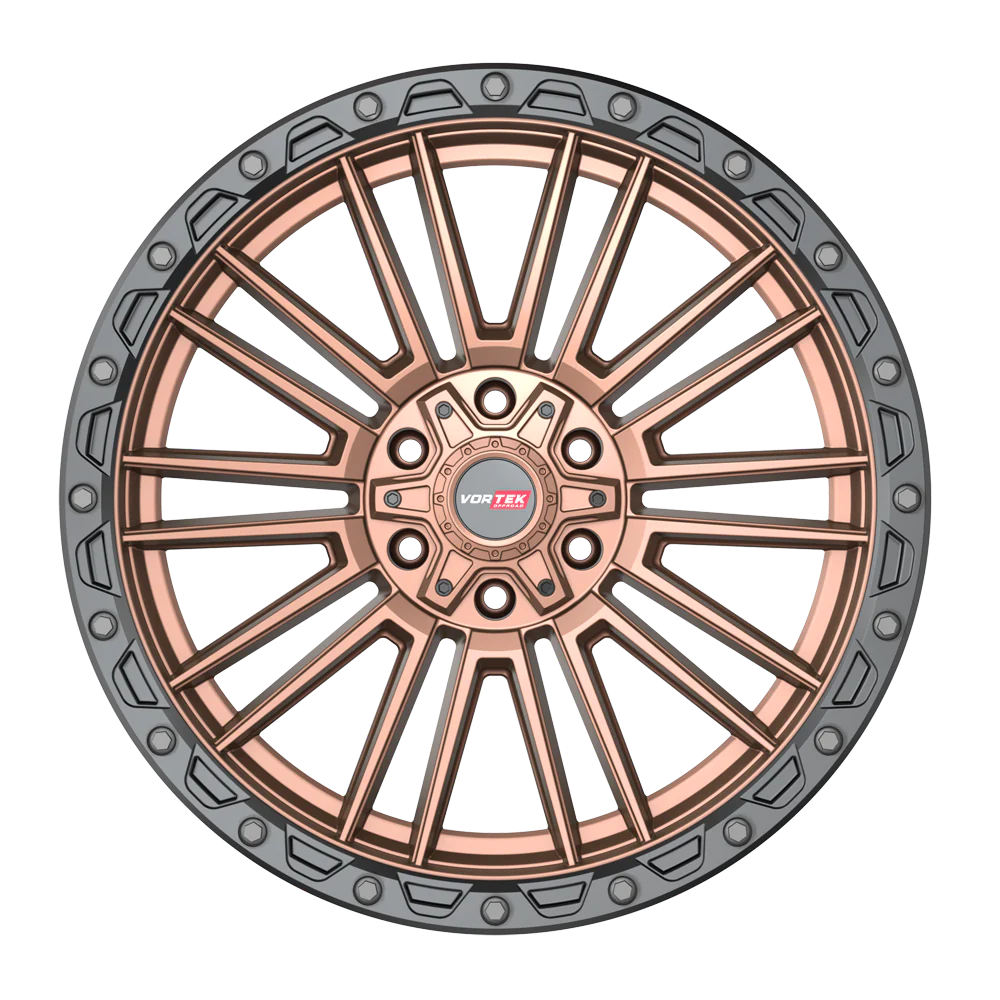 18×9 VORTEK WHEELS VRT-604 MATTE BRONZE BLACK BEAD RING