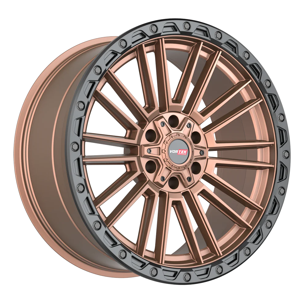 18×9 VORTEK WHEELS VRT-604 MATTE BRONZE BLACK BEAD RING