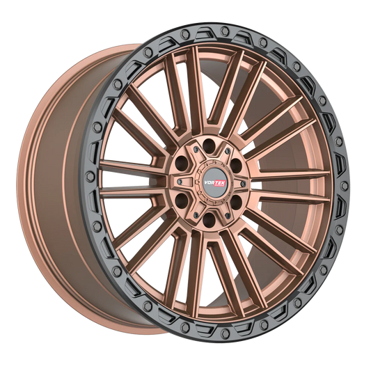 18×9 VORTEK WHEELS VRT-604 MATTE BRONZE BLACK BEAD RING