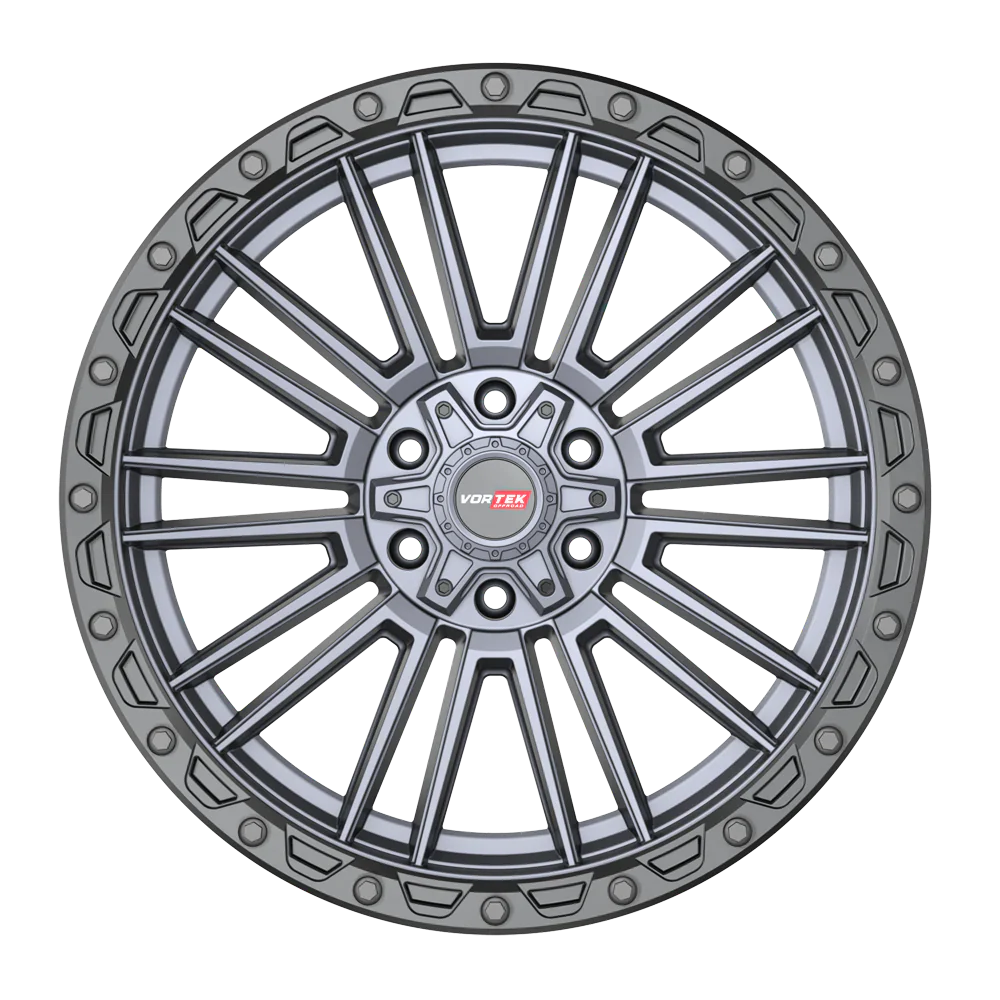 22X10 VORTEK WHEELS VRT-604 MATTE TITANIUM BLACK BEAD RING