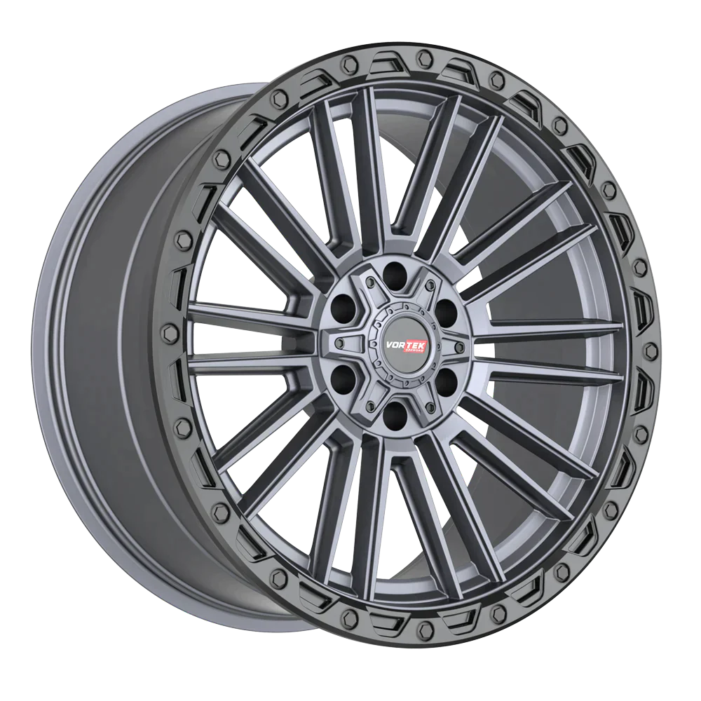 22X10 VORTEK WHEELS VRT-604 MATTE TITANIUM BLACK BEAD RING