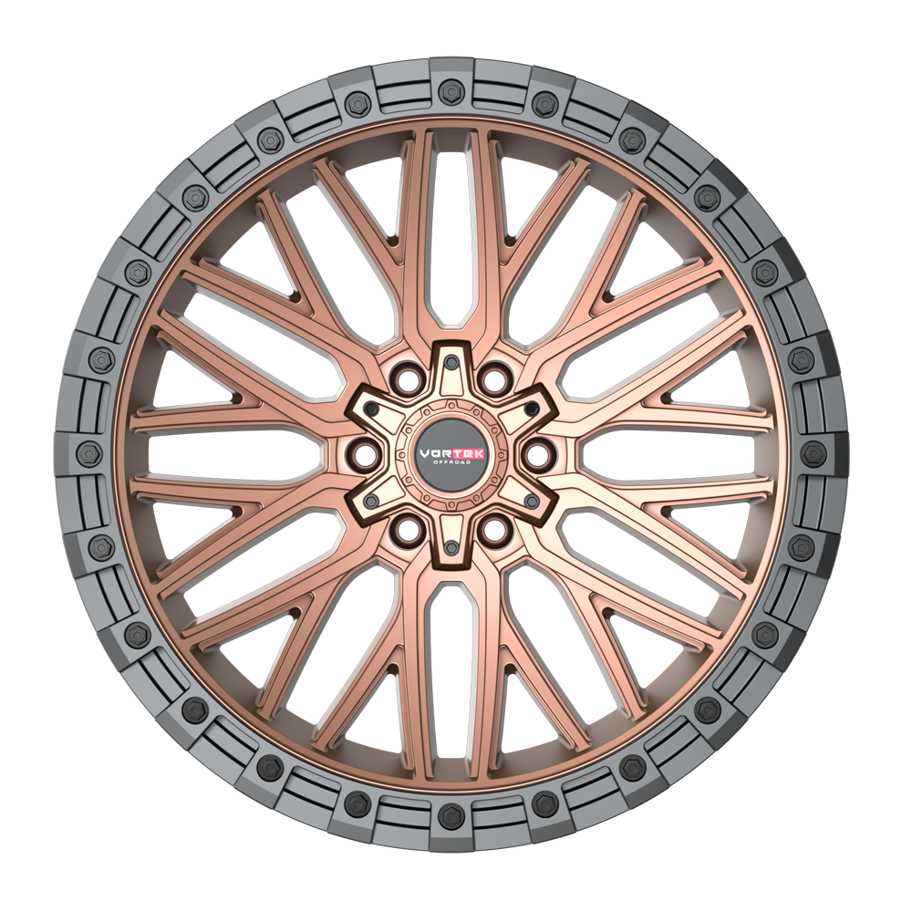 17×9 VORTEK WHEELS VRT-608 MATTE BRONZE BLACK BEAD RING