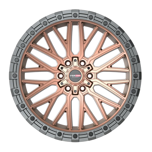 22X12 VORTEK WHEELS VRT-608 MATTE BRONZE BLACK BEAD RING