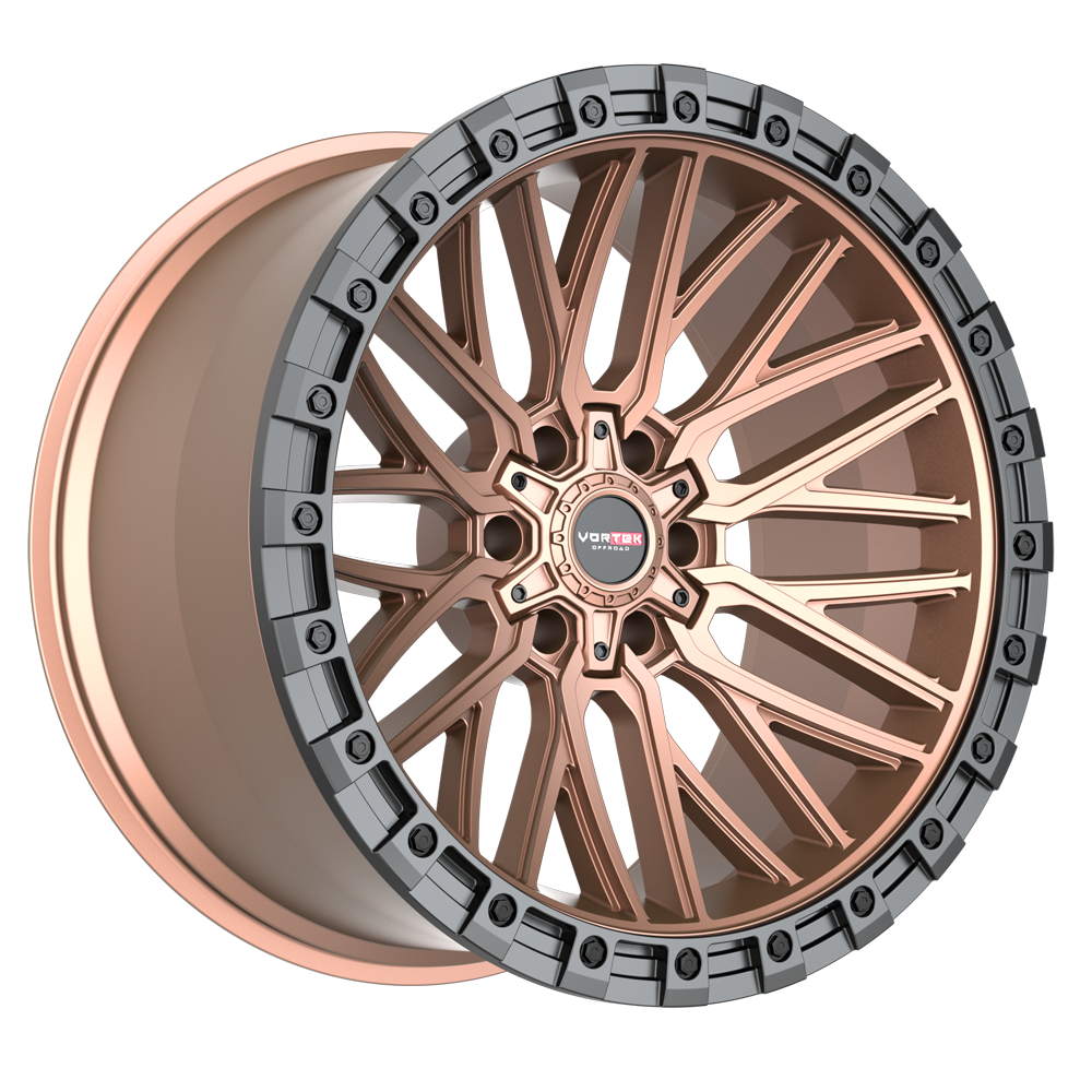 17×9 VORTEK WHEELS VRT-608 MATTE BRONZE BLACK BEAD RING