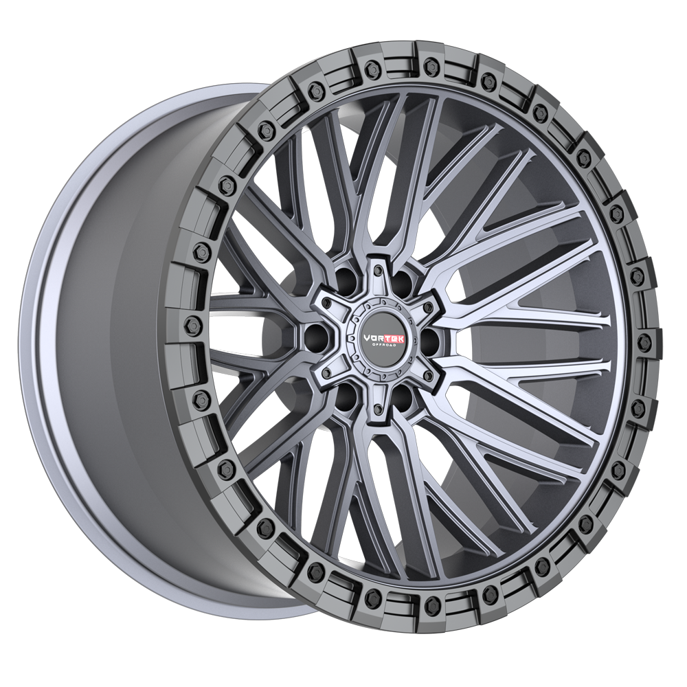 22X12 VORTEK WHEELS VRT-608 MATTE TITANIUM BLACK BEAD RING