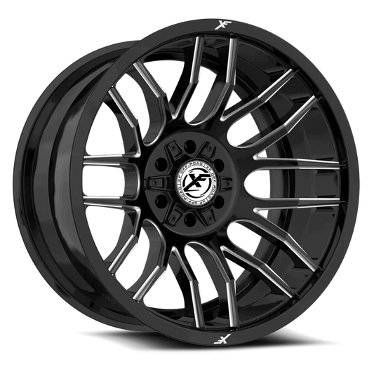 20X12 XF OFF-ROAD XF-232 GLOSS BLACK MILLED