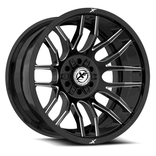 24X14 XF OFF-ROAD XF-232 GLOSS BLACK MILLED