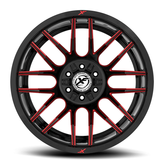 24X12 XF OFF-ROAD XF-232 GLOSS BLACK RED MILLED