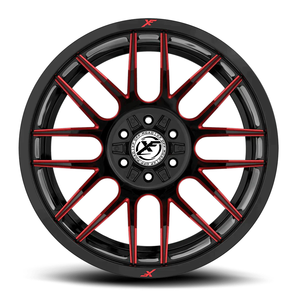 20X9.0 XF OFF-ROAD XF-232 GLOSS BLACK RED MILLED