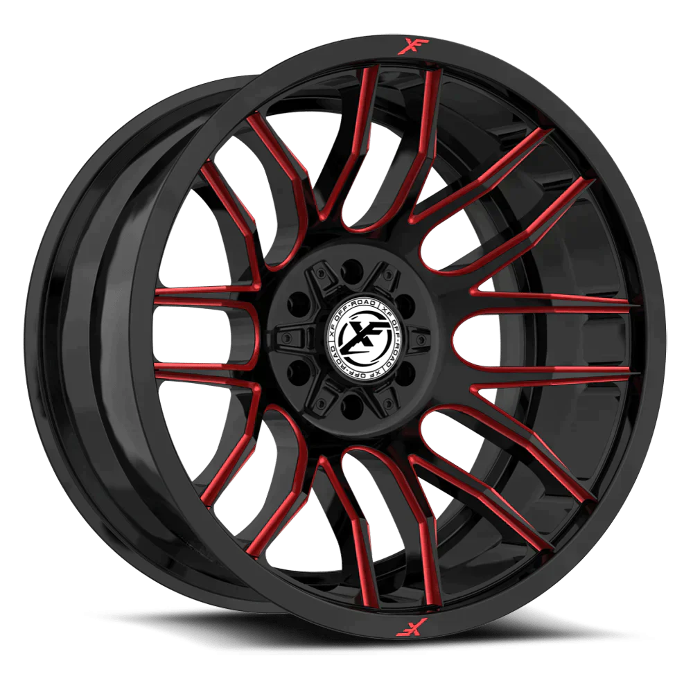 20X9.0 XF OFF-ROAD XF-232 GLOSS BLACK RED MILLED