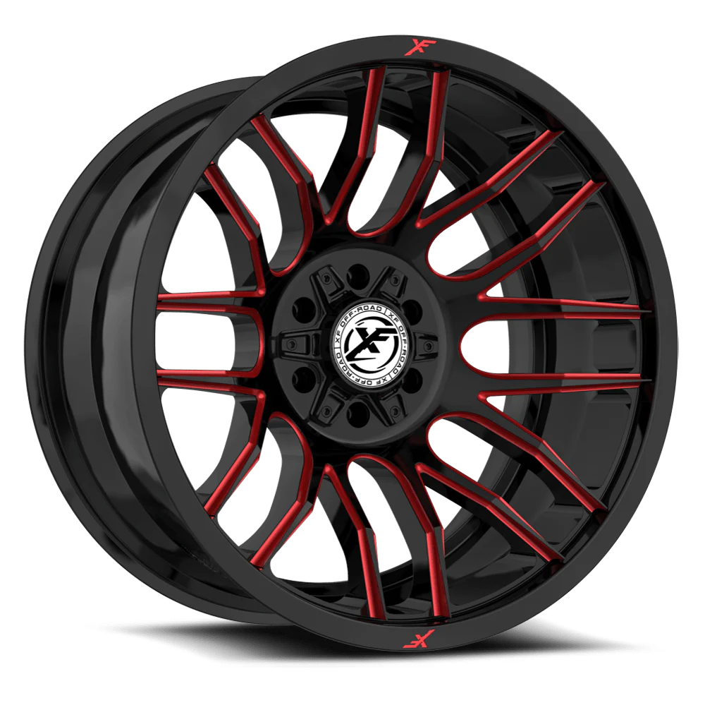 18X9.0 XF OFF-ROAD XF-232 GLOSS BLACK RED MILLED