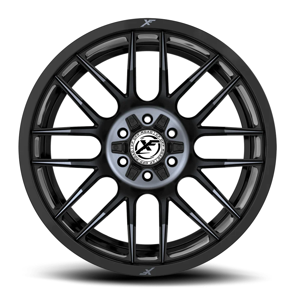 20X9.0 XF OFF-ROAD XF-232 GLOSS BLACK MACHINED & TITANIUM