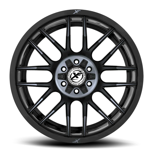 24X14 XF OFF-ROAD XF-232 GLOSS BLACK MACHINED & TITANIUM