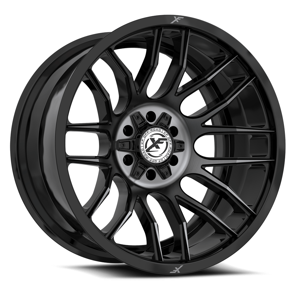 17X9.0 XF OFF-ROAD XF-232 GLOSS BLACK MACHINED & TITANIUM