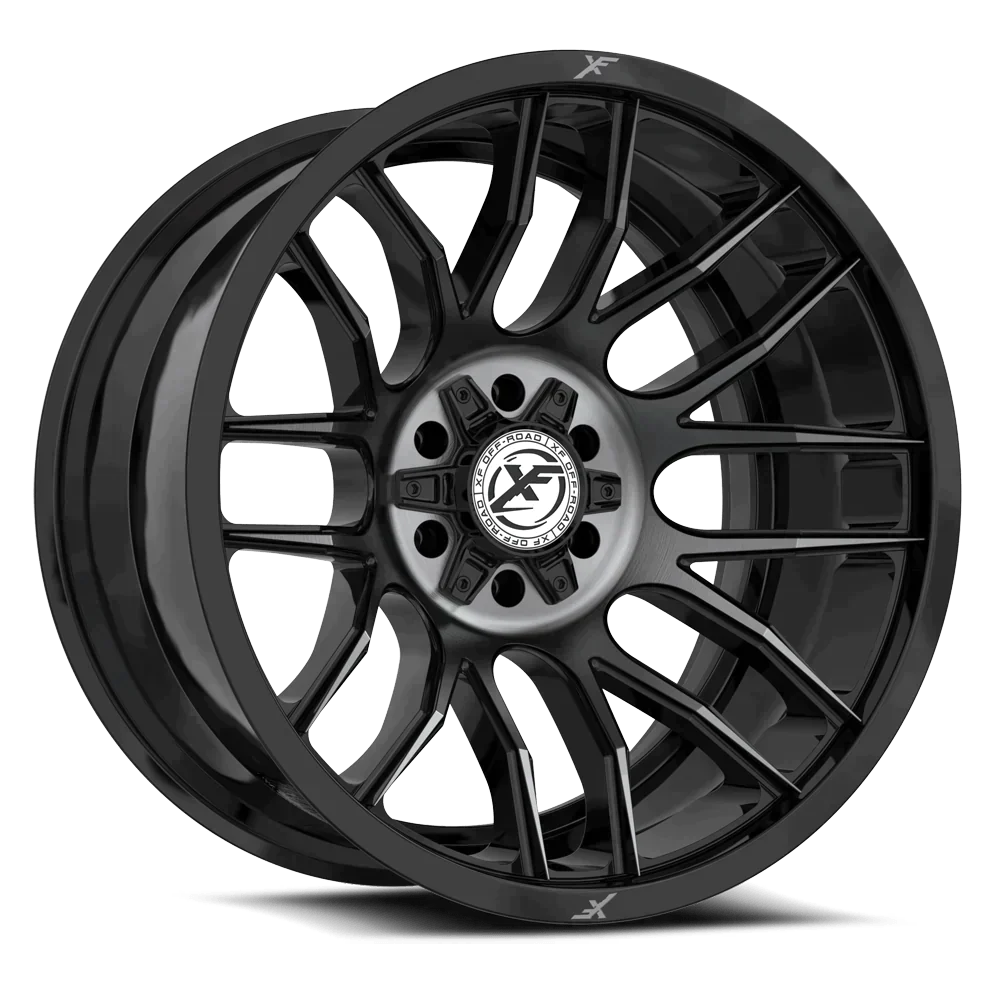 26X12 XF OFF-ROAD XF-232 GLOSS BLACK MACHINED & TITANIUM