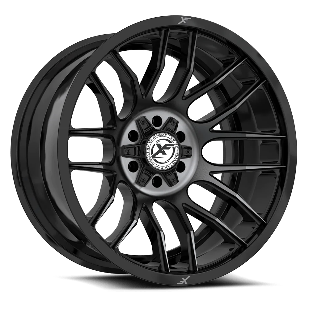 18X9.0 XF OFF-ROAD XF-232 GLOSS BLACK MACHINED & TITANIUM
