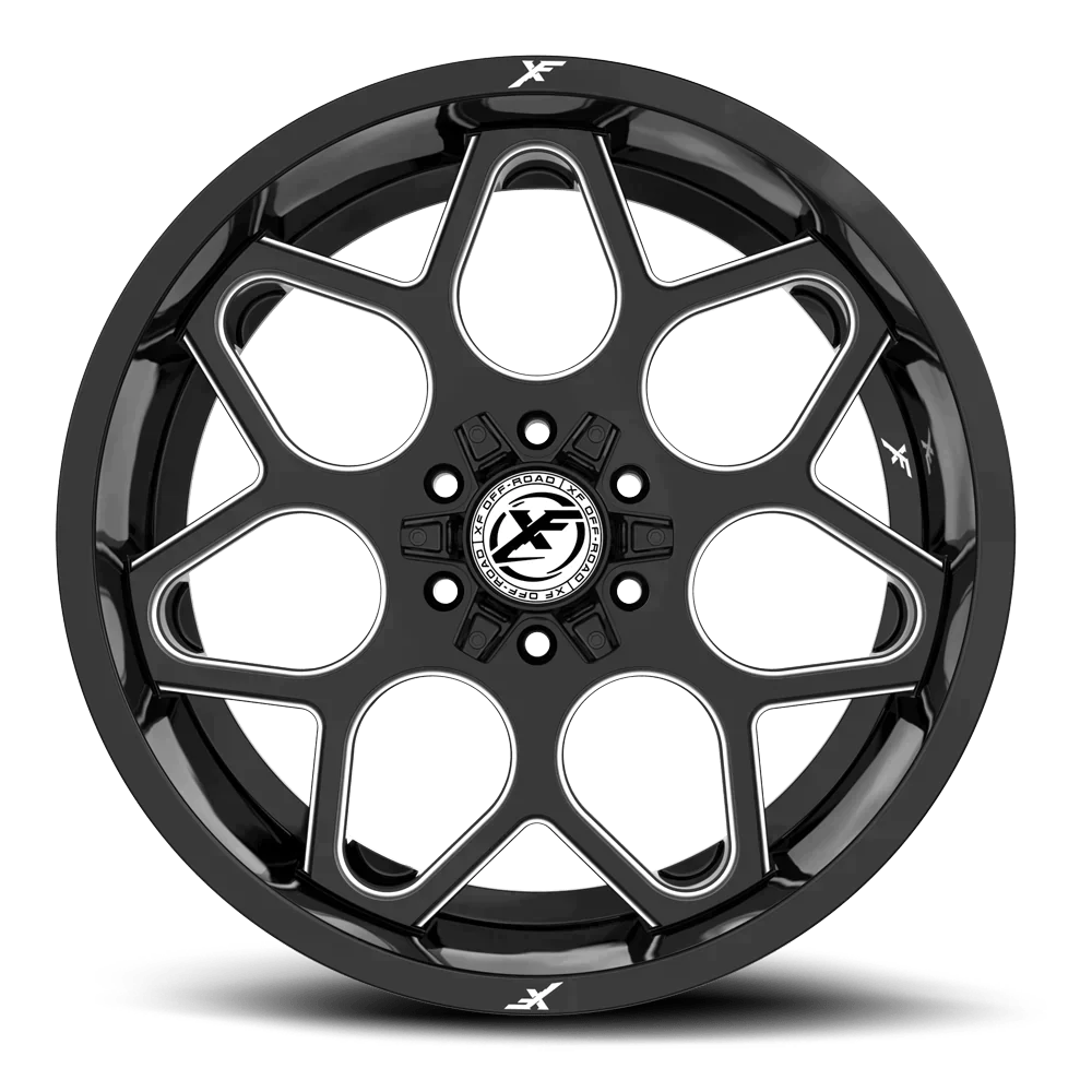 24X12 XF OFF-ROAD XF-233 GLOSS BLACK MILLED