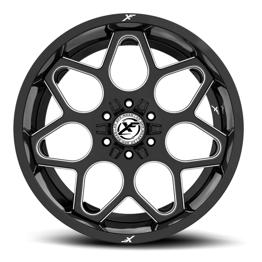 22X12 XF OFF-ROAD XF-233 GLOSS BLACK MILLED