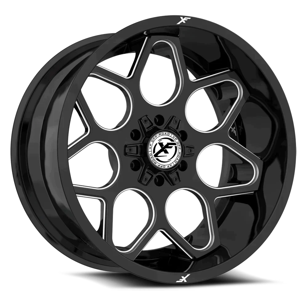 24X12 XF OFF-ROAD XF-233 GLOSS BLACK MILLED