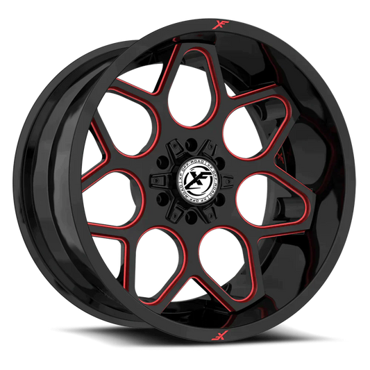26X14 XF OFF-ROAD XF-233 GLOSS BLACK RED MILLED