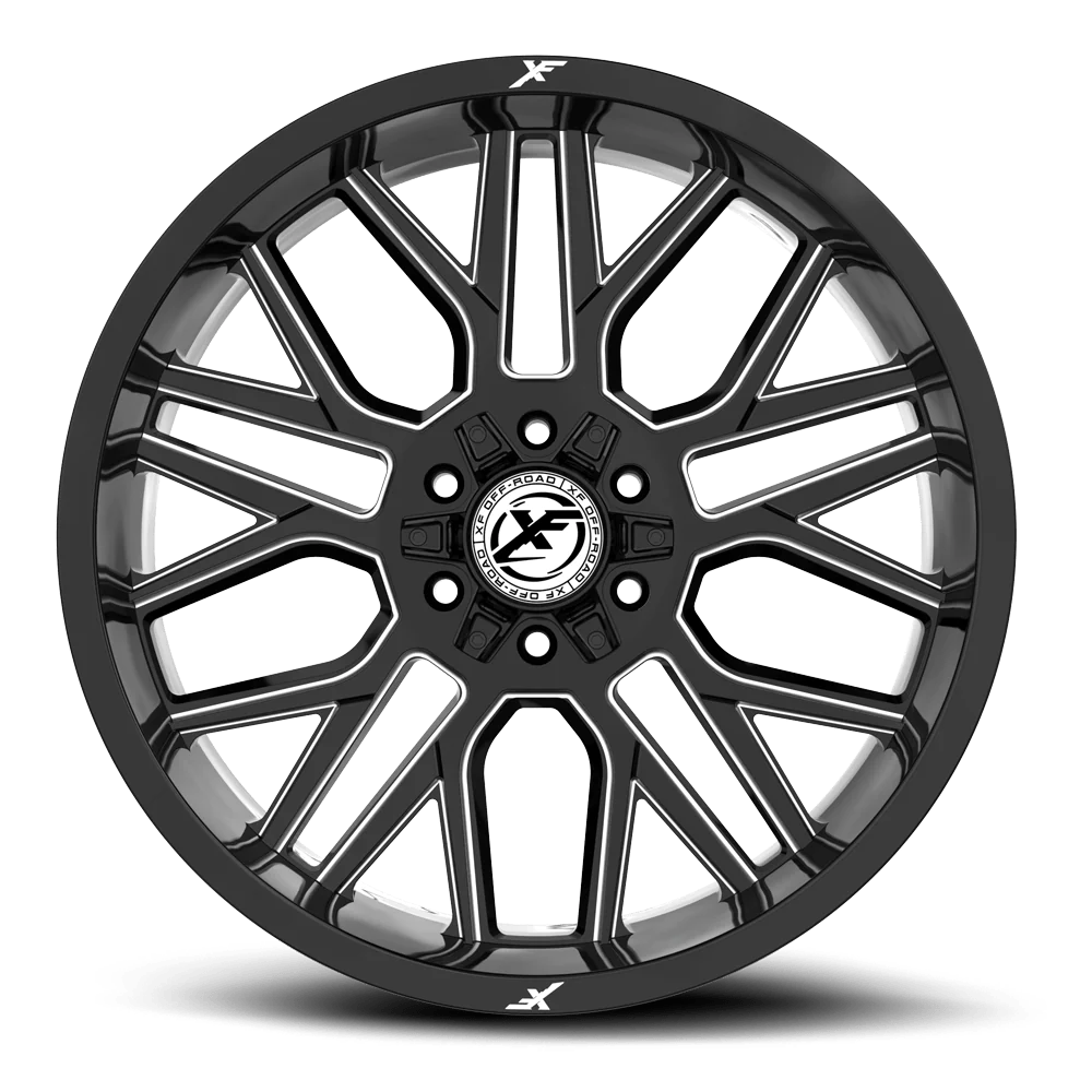 20X12 XF OFF-ROAD XF-235 GLOSS BLACK MILLED