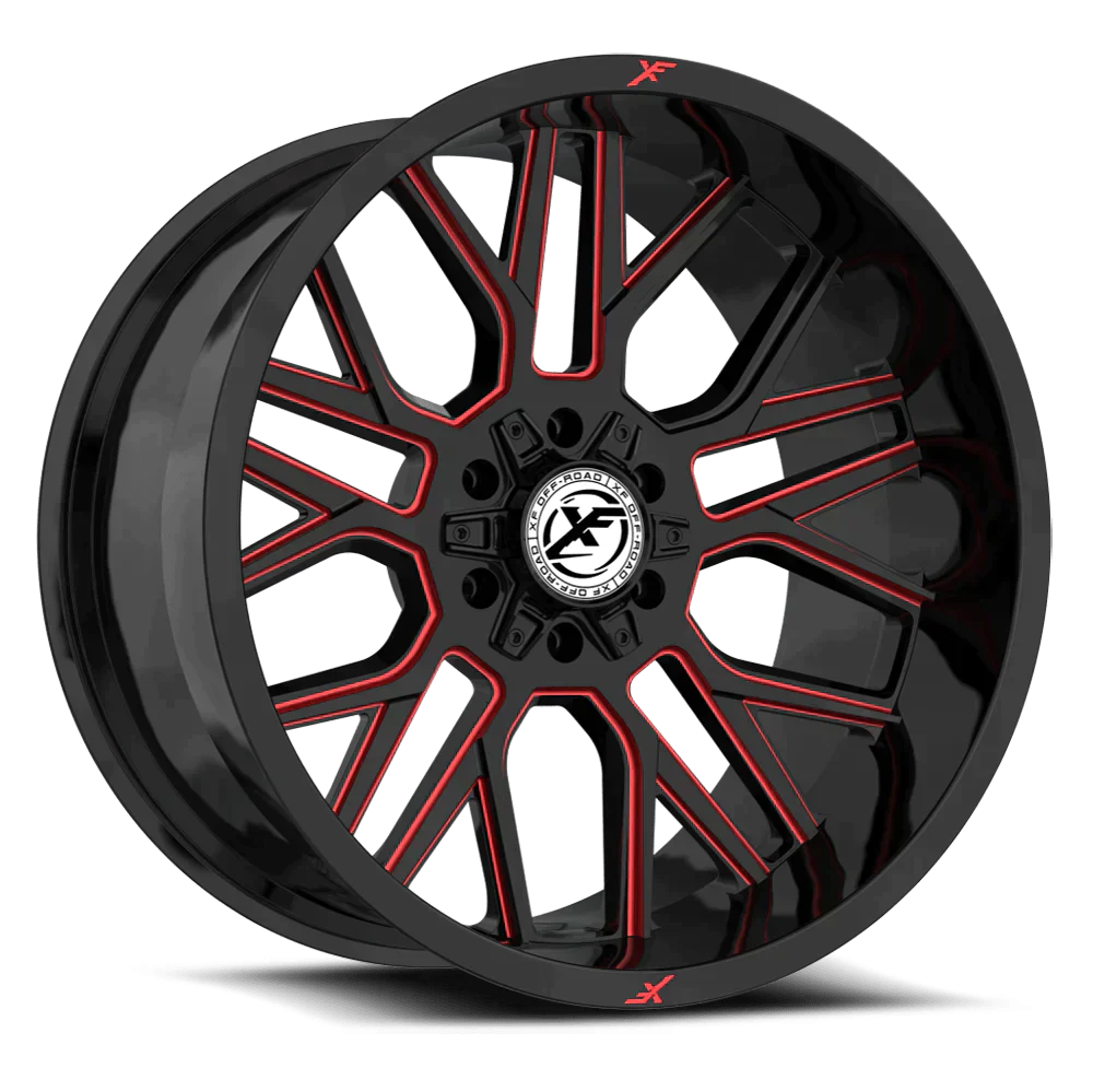 26X12 XF OFF-ROAD XF-235 GLOSS BLACK RED MILLED