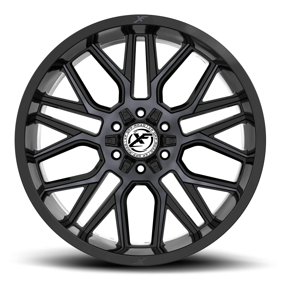 20X12 XF OFF-ROAD XF-235 GLOSS BLACK MACHINED & TITANIUM