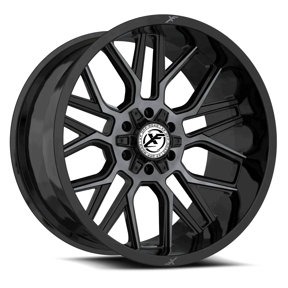 26X14 XF OFF-ROAD XF-235 GLOSS BLACK MACHINED & TITANIUM