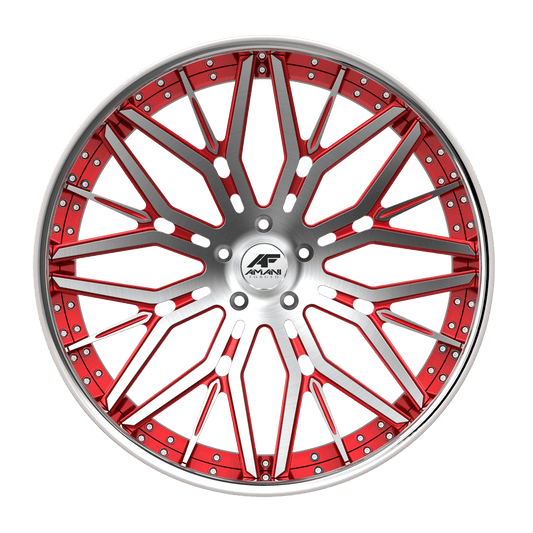 AMANI FORGED CONCAVE MAGNOLIA BRUSHED/RED