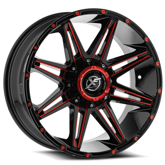XF Off-Road XF-220 20x9 8x165.1 8x180 0 Cb 125.2 Gloss Black & Red Milled