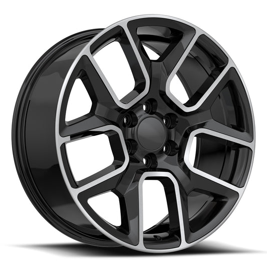 OE. Revolution R-16 24X10 6X139.7 +25 Cb 78.1 Gloss Black & Machined