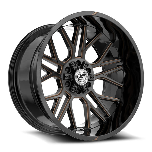 XF Off-Road XF-235 22x12 5x127 5x139.7 -44 Cb 78.1 Gloss Black & Bronze Milled