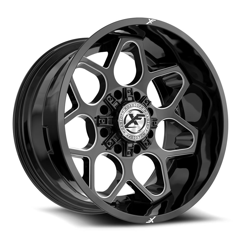 XF Off-Road XF-233 20x12 8x165.1 8x170 -24 Cb 125.2 Gloss Black & Milled