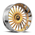 Amani Forged CULTURA-L 24x9 5x Blank +1 Cb 73.1 14K Gold Plated Large XL Cap Flat