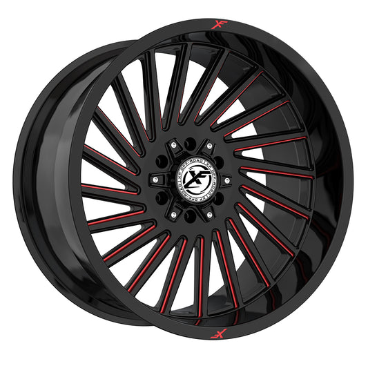 XF Off-Road XF-239 20x10 5x127 5x139.7 -12 Cb 78.1 Gloss Black & Red Milled