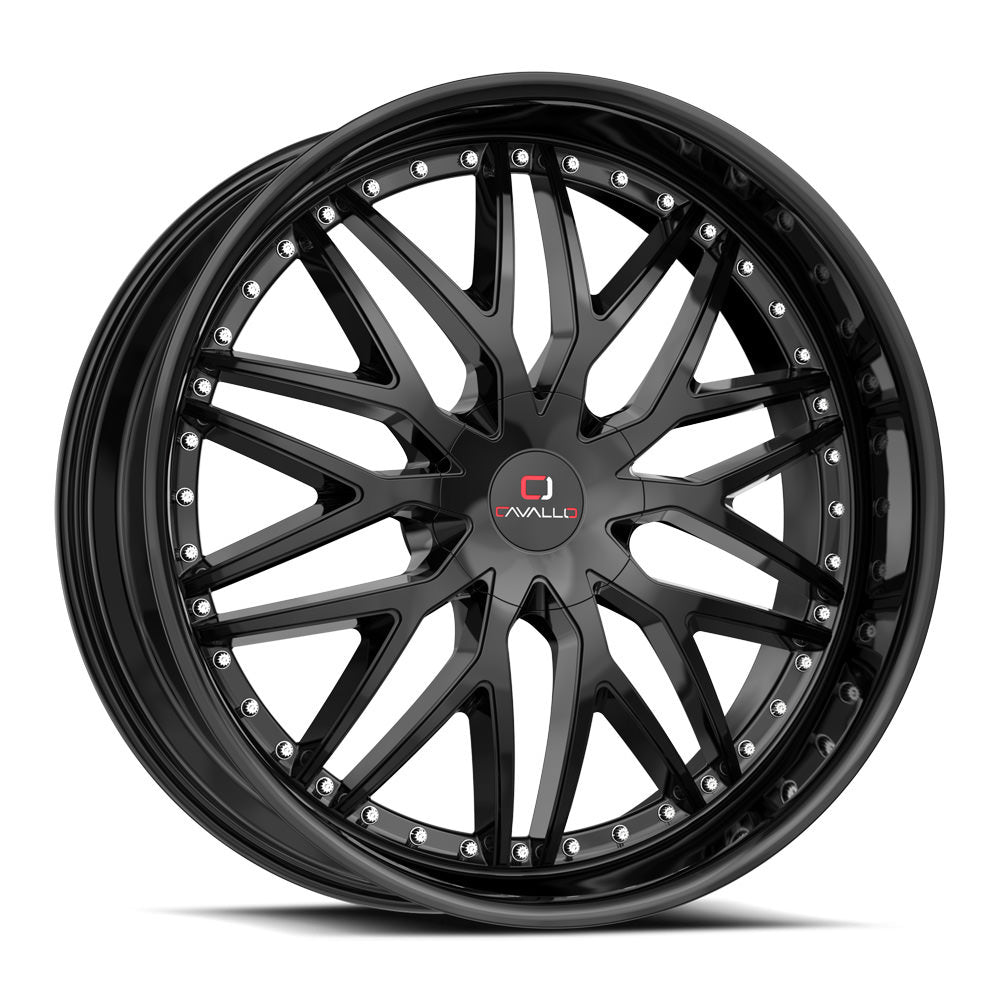 Cavallo CLV-46 24x9.0 5x 6x Blank +18 Cb 78.1 Gloss Black