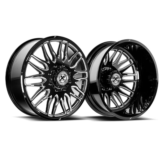 XF Off-Road XF-240 Dually Outer Stock/Leveled 24x8.25 8x210 -192 Cb 154.3 Gloss Black & Milled