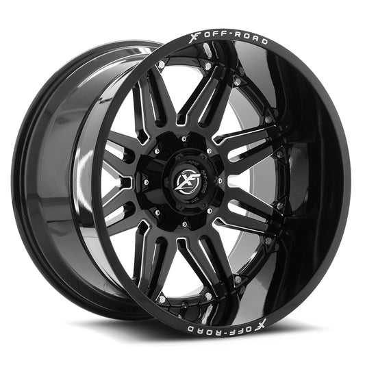 XF Off-Road XF-204 24x14 Blank 8x -76 Cb 125.2 Gloss Black & Milled