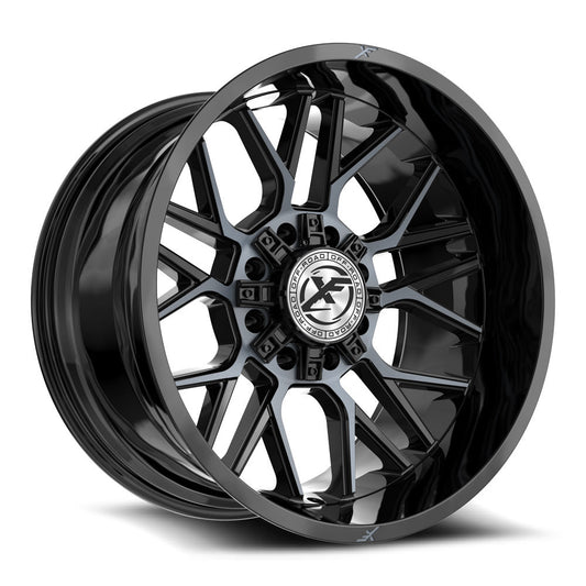 XF Off-Road XF-235 20x10 8x165.1 8x170 -12 Cb 125.2 Gloss Black & Machined Titanium Double Dark Tint