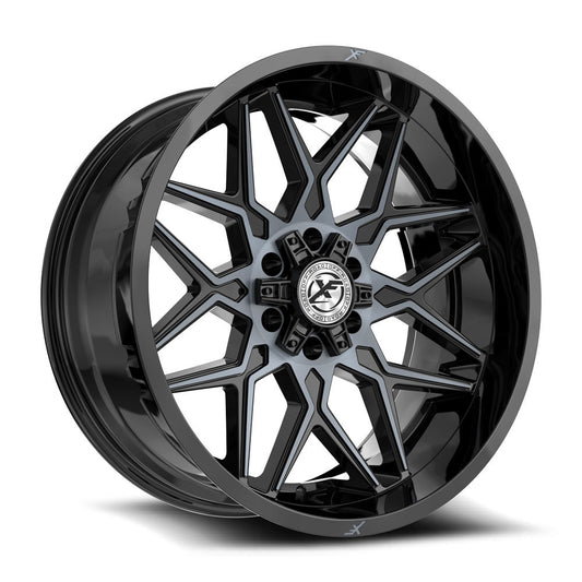 XF Off-Road XF-238 20x9 5x127 5x139.7 0 Cb 78.1 Gloss Black & Machined Titanium Double Dark Tint