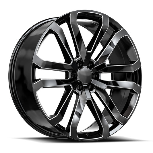 OE. Revolution D-37 22X9 6X139.7 +31 Cb 78.1 Gloss Black & Milled
