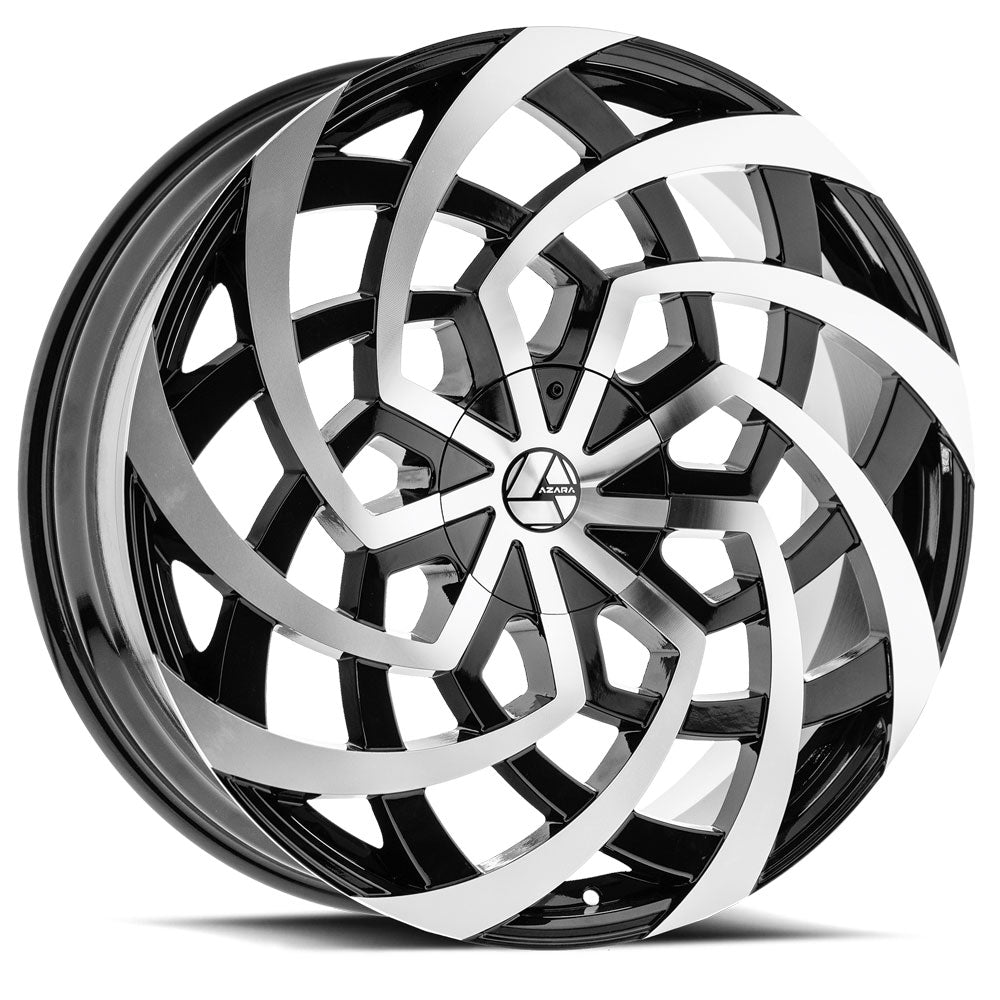 Azara Aza-521 26X9.5 5X115 5X120 +15 Cb 78.1 Gloss Black & Machined