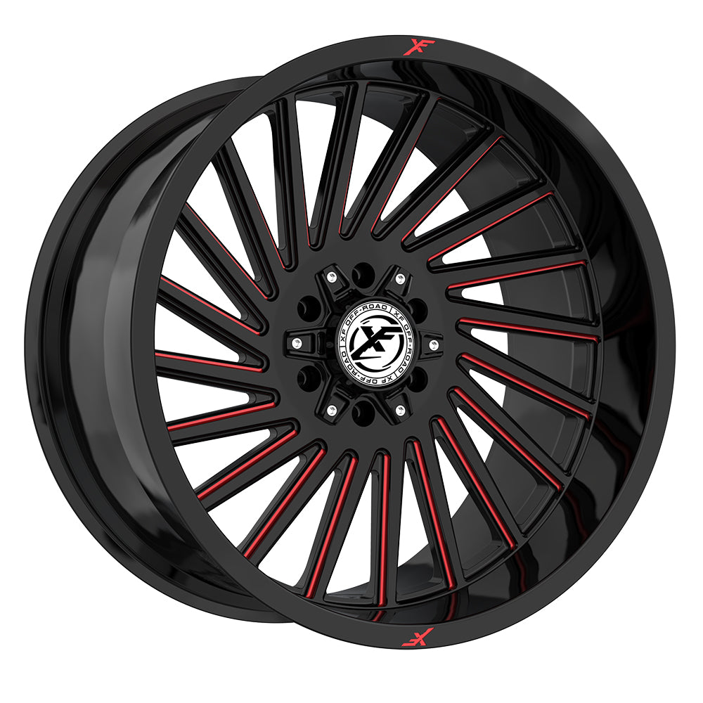 XF Off-Road XF-239 20x9 6x135 6x139.7 +12 Cb 106.4 Gloss Black & Red Milled
