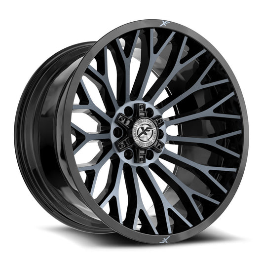 XF Off-Road XF-237 24x12 6x135 6x139.7 -44 Cb 106.4 Gloss Black & Machined Titanium Double Dark Tint