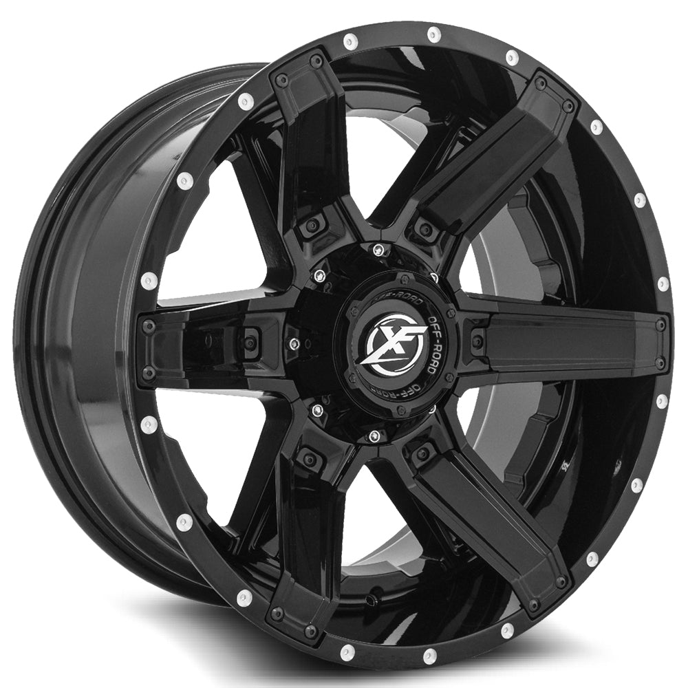 Xf Off-Road Xf-214 20X12 5X127 5X139.7 -44 Cb 78.1 Gloss Black + Gloss Black Inserts