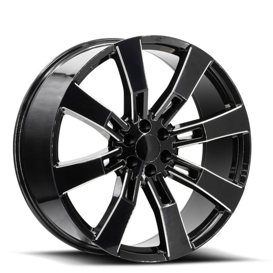 O.E. Revolution G-02 24X10 6X139.7 +31 Cb 78.1 Gloss Black & Milled