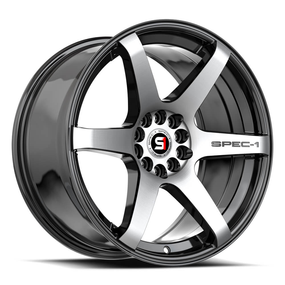 Spec-1 SPT-32 17x8.0 5x100 5x114.3 +42 Cb 73.1 Gloss Black & Machined