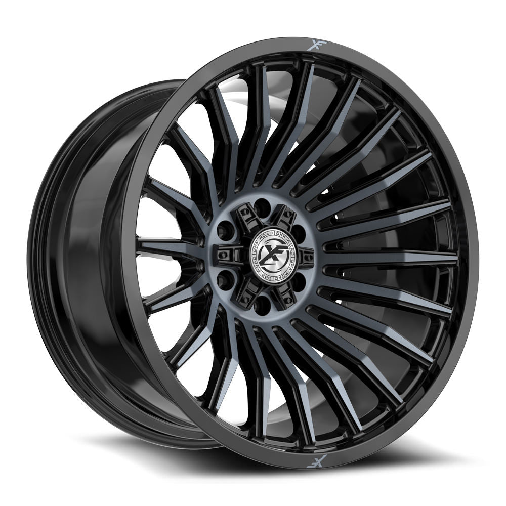 XF Off-Road XF-231 26x14 5x127 5x139.7 -76 Cb 78.1 Gloss Black & Machined Titanium Double Dark Tint
